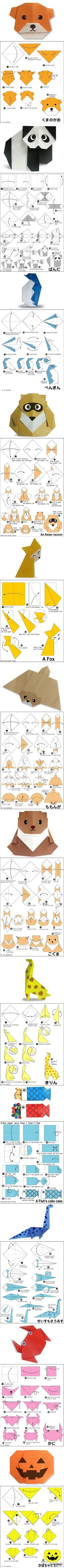简单易学的日系小动物折纸，好喜欢！留着以后教孩子折~