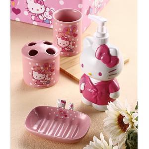 Hello Kitty 陶瓷 卫浴套装 洗浴四件套 沐浴室四件套 浴室套装