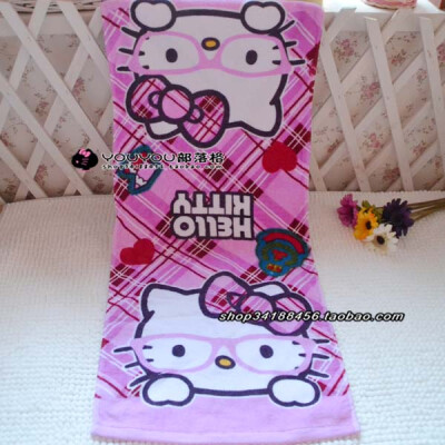 Hello Kitty 凯蒂猫 毛巾 手巾 新款出口 原单正品 100%纯棉 粉色