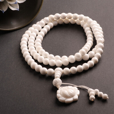 nows闹闹女巫店纯天然mm莲花款白砗磲佛珠手链纯净无暇