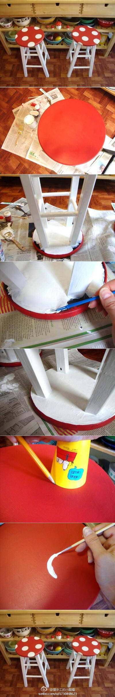#DIY#给家里的凳子也换个模样吧！