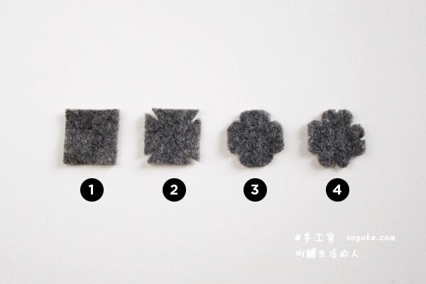 #羊毛毡教程#DIY一个很萌，很漂亮的羊毛毡的儿童发夹... （分享自 手工客 叫醒生活的人）教程全文链接： http://t.cn/z8ff1oR 