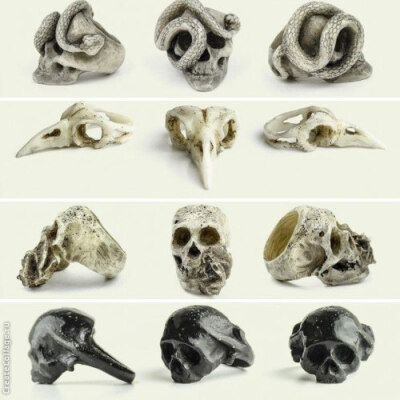 【骷髅&戒指】Macabre Gadgets - Rings made of industrial materials and inexpensive stones for its durable and flexible nature.