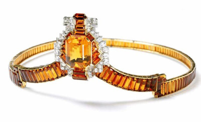 Cartier London Citrine and Diamond Tiara made for the coronation of George VI in 1937.