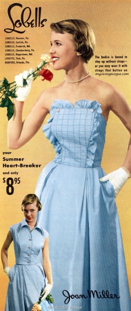 #穿裙子的姑娘永远最美#1950s女装广告
