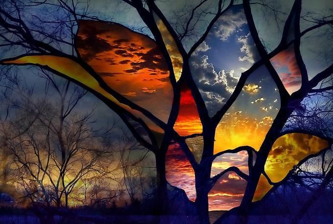 Stained glass sky.