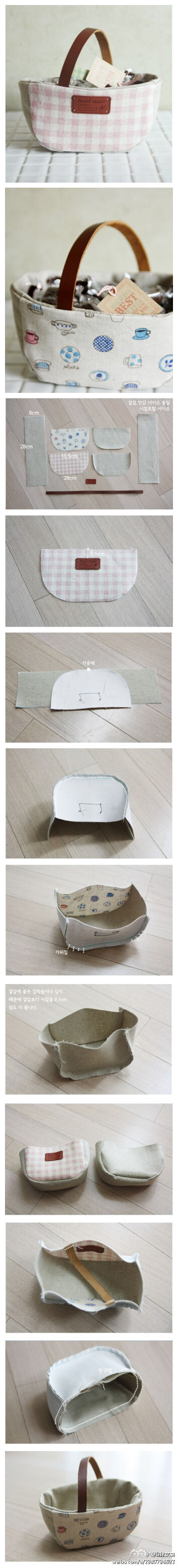 可爱的糖果篮教程哦，自己动手做一个吧，可以收纳很多小零碎哦~(韩国手工达人作品) (图片来源网络) （转）更多DIY创意生活☑欢迎关注DIY女皇