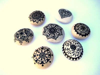 Painted Stone - Original handpainted Pebble - Mandala Stone