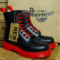 Dr.martens 8孔马丁靴黑色硬皮红色黄色大底香港专柜代购正品