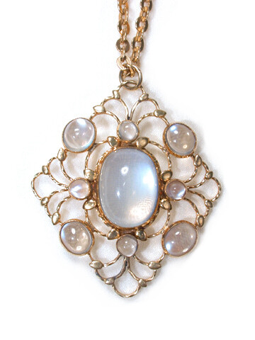 Signed Liberty &amp; Co. Gold Moonstone Pendant