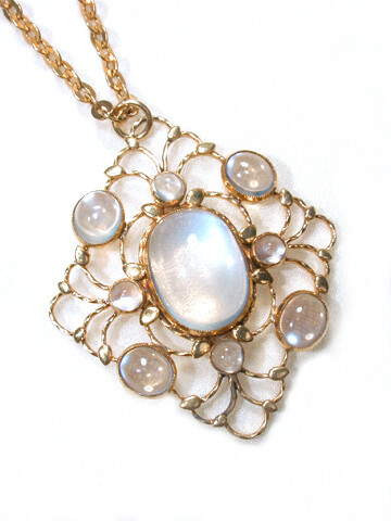 Signed Liberty &amp; Co. Gold Moonstone Pendant