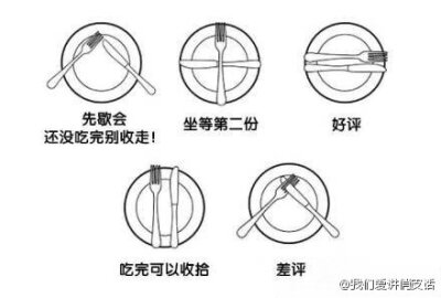 西餐中刀叉摆放的含义