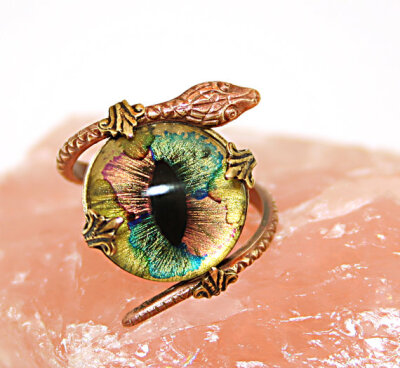 Gothic Steampunk Ring Gothic Eye Steampunk Eye Creepy Gothic Jewelry Year Of The Snake Brass Evil Eye Ring