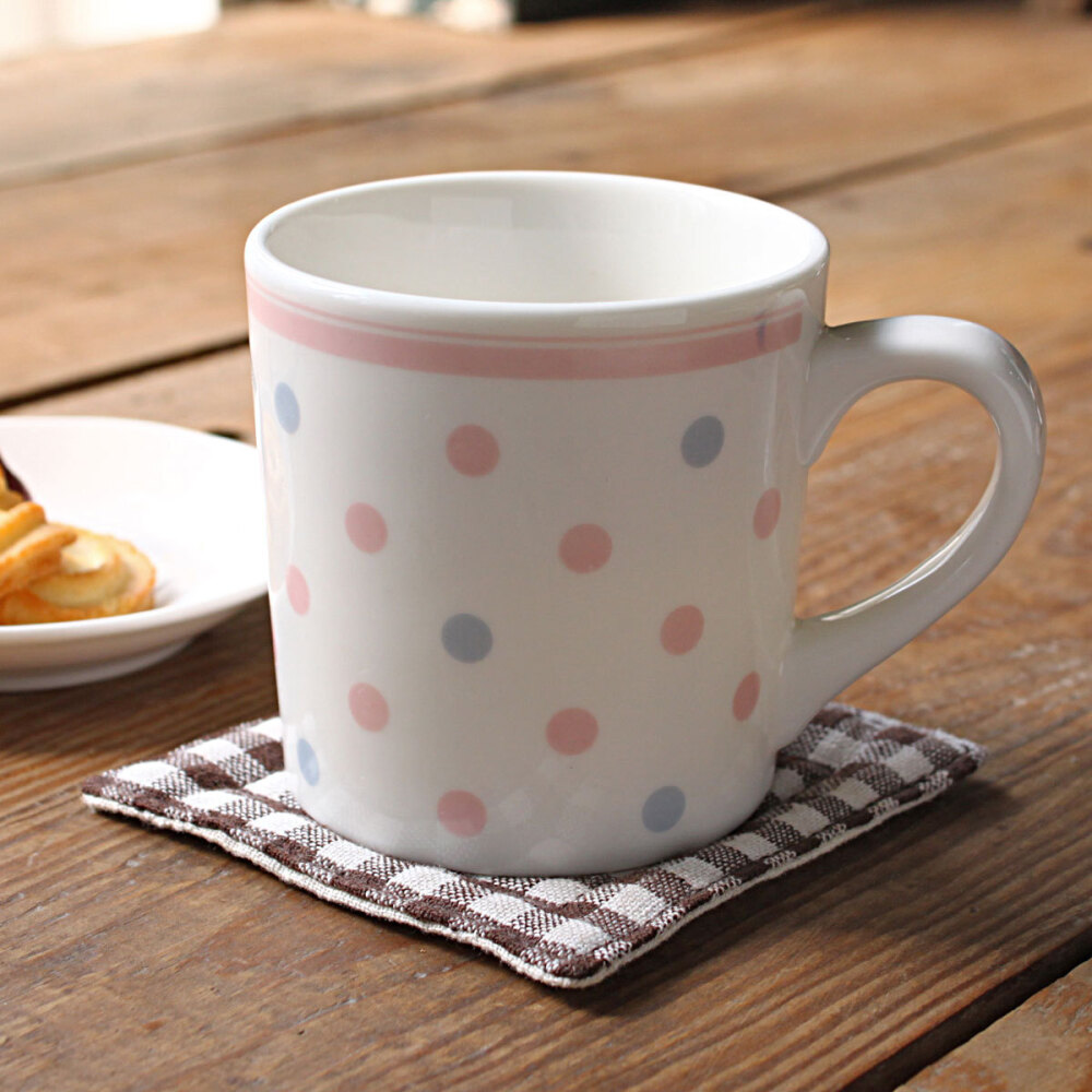 upick原品生活夏日点格系列陶瓷水杯咖啡杯粉点杯子茶杯