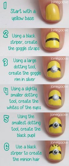 Gotta love the minions! This site offers 25 Fun and Easy Nail Art Tutorials