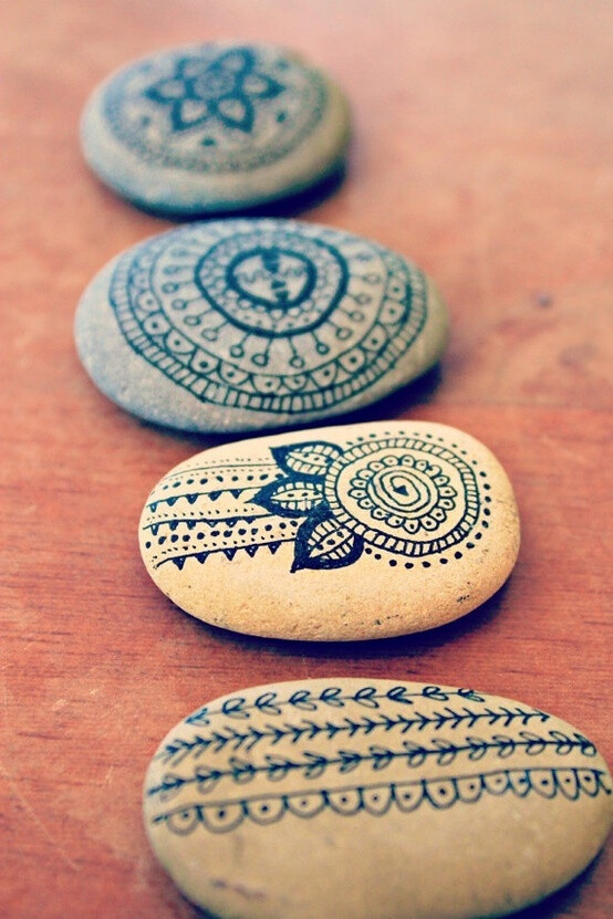 painted stones for the indoor garden?