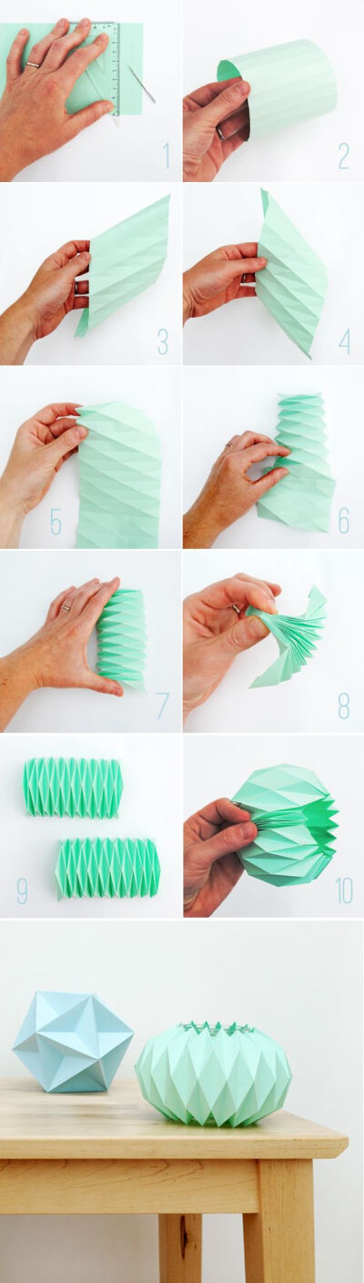 Accordion paper folding // Candle holders