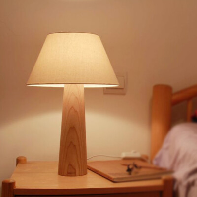 本来设计原木质创意装饰台灯卧室床头客厅宜家现代简约复古调光