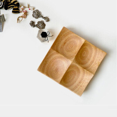 自然和家波浪杂物盘首饰收纳简约原木无印良品风饴品生活