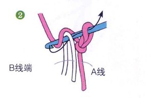 钩针双色双重锁针的钩法教程