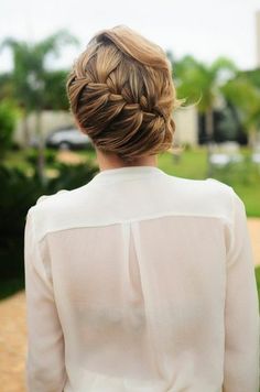 Updo with braid.