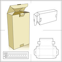 长方形标准纸盒模板含刀模