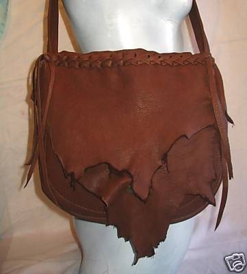 Leather Designer Handbag,Hand Made Deerskin Purse in Rust or Black Colored Deerskin