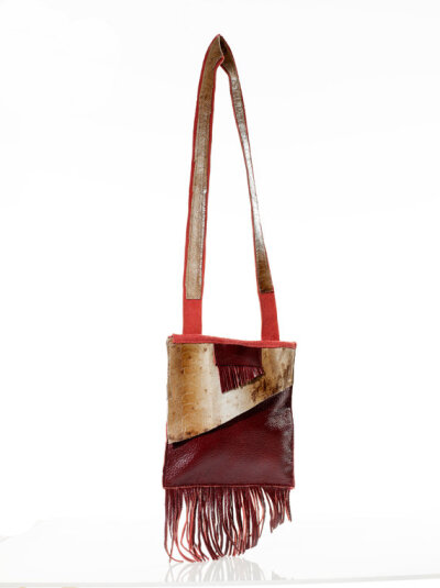Sadona - red and tan leather shoulder bag