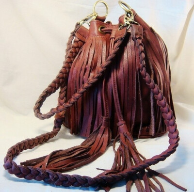 Handmade Fringe Leather bag.