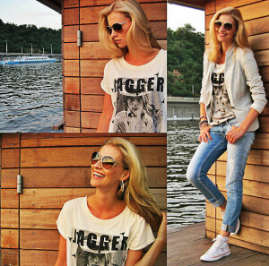 Zara T Shirt, Dolce &amp; Gabbana Sunglasses, Pepe Jeans Jeans, Converse Sneakers, Zara Blazer