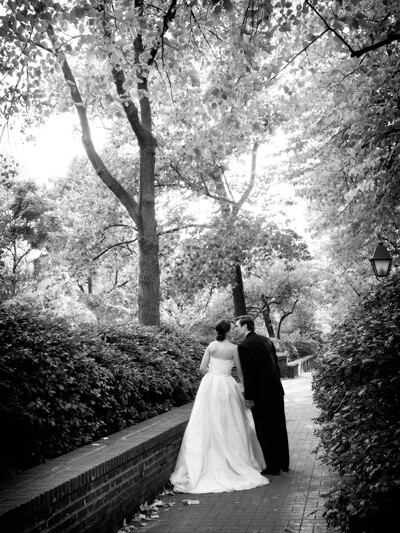 bride and groom kissing