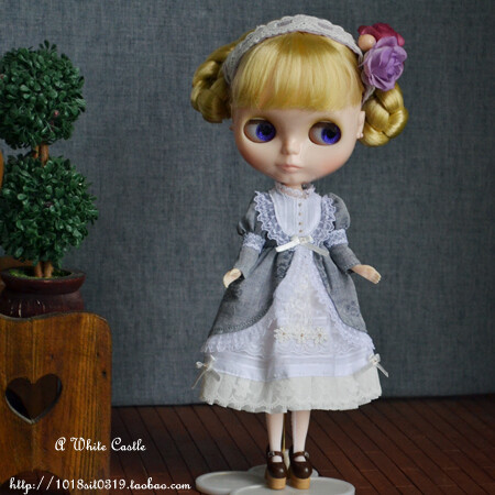 ★【Sue's Blythe】小布娃衣-FairyTale-森林系拼布蕾丝礼服+发饰