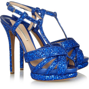 Nicholas Kirkwood Glitter-finished patent-leather sandals