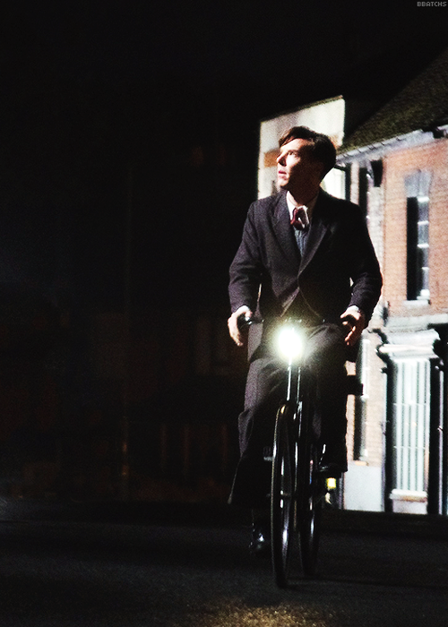 Benedict Cumberbatch filming The Imitation Game