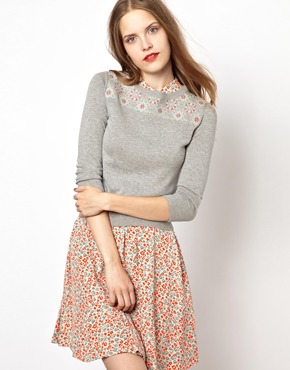 Image 1 of NW3 Slim Fit Jumper with Tapestry Yoke Detail