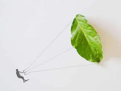 藏于树叶的美好想象 滑翔伞