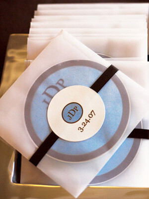 personalized CDs, wedding favors