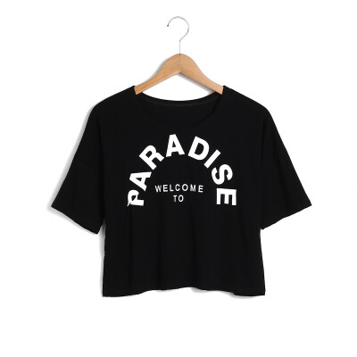 字母印花宽松蝙蝠袖短袖T2色