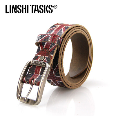 LINSHI TASKS正品牛皮男女款皮带英国米字时尚腰带2013新款潮裤带