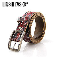 LINSHI TASKS正品牛皮男女款皮带英国米字时尚腰带2013新款潮裤带