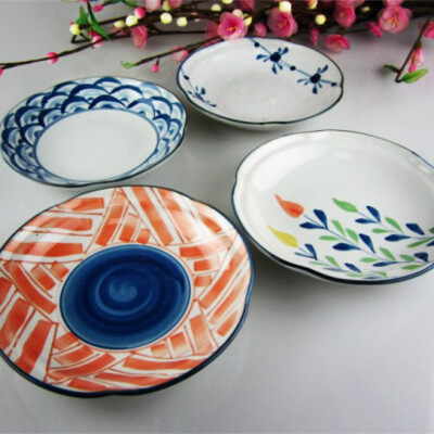 日式和风陶瓷手绘盘子