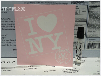 Bond No.9 I Love NY For Mothers 邦9号我爱纽约致母亲试管香水