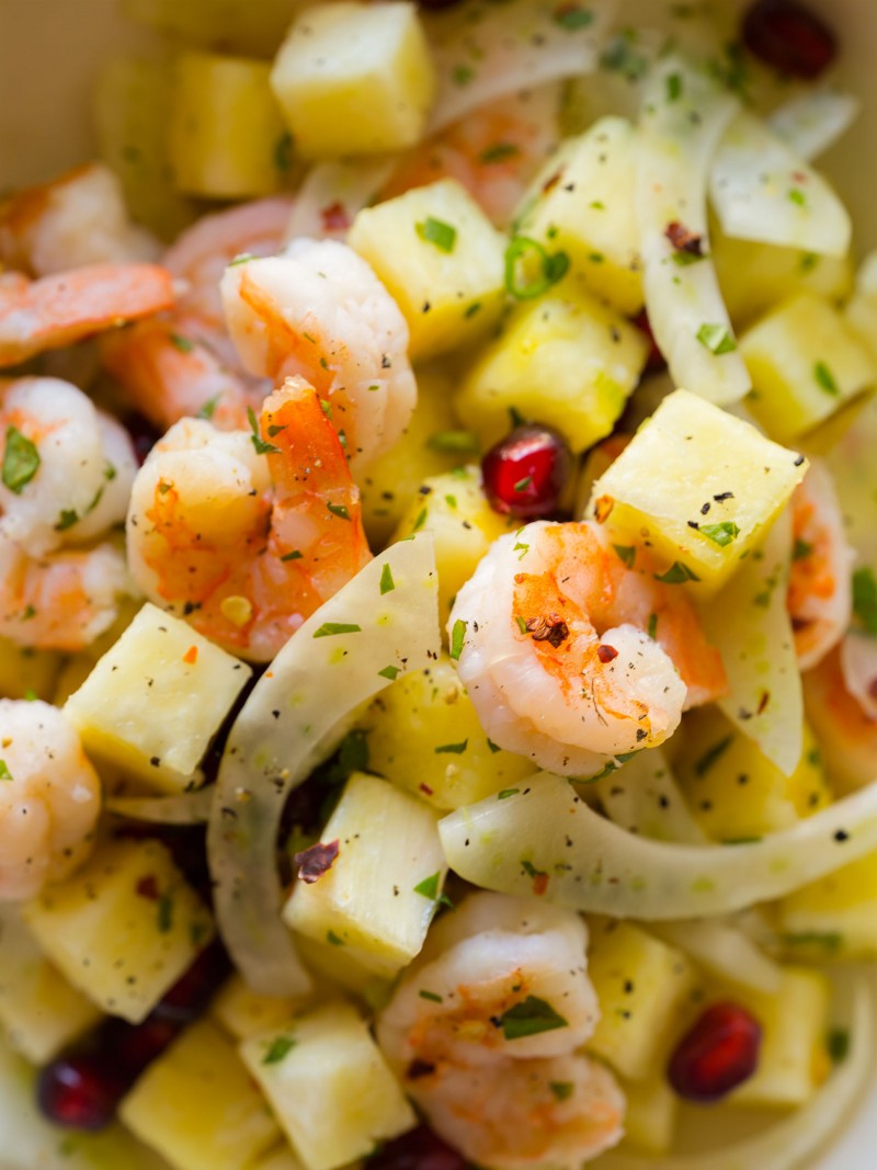 Shrimp Pineapple and Pomegranate Salad recipe.