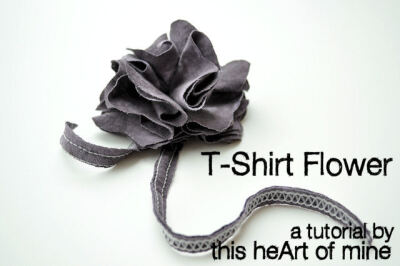 旧物改造，用T恤DIY一朵花手工教程