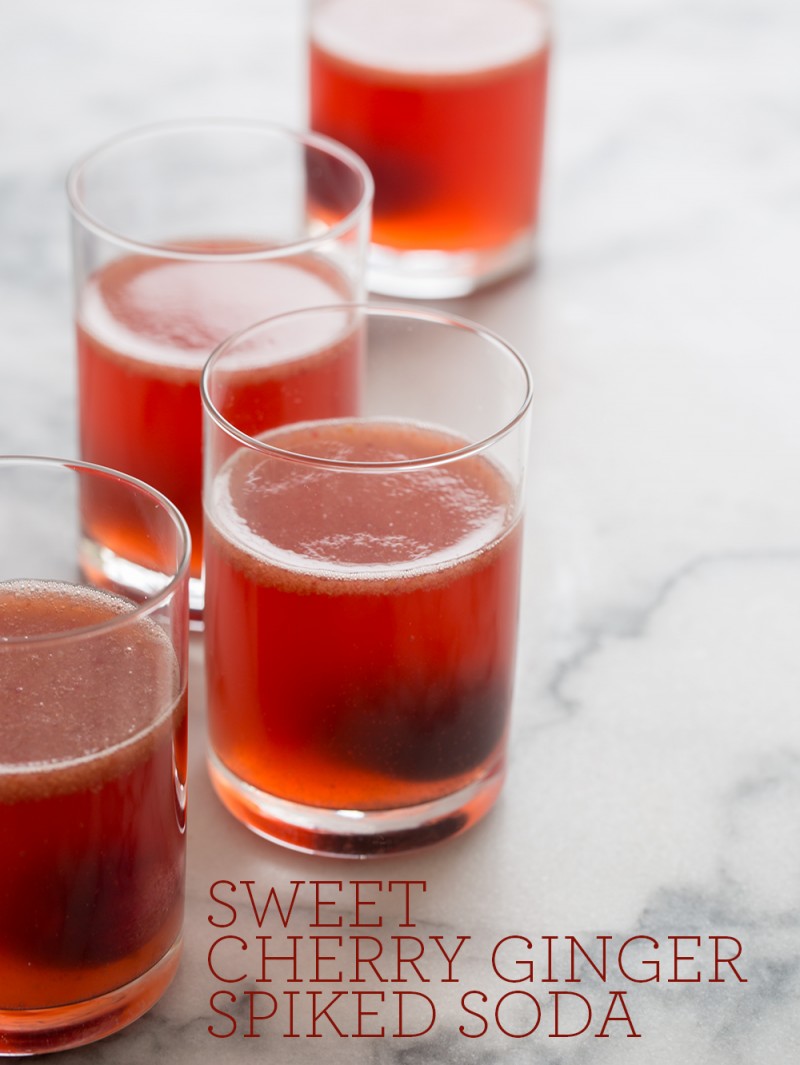 Sweet Cherry Ginger Spiked Soda cocktail recipe