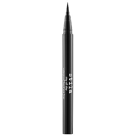 STILA Stay All Day Waterproof Liquid Eye Liner. 我是单眼皮且有些肿。 眼线要画得粗，睁眼的时候才看得出来。我也不太化妆，也不是很会化妆。 用过一些眼线都以为会化开，或者不太顺手。 唯独这支。 很顺手，而且不匀开。 且有很多颜色可以挑选。