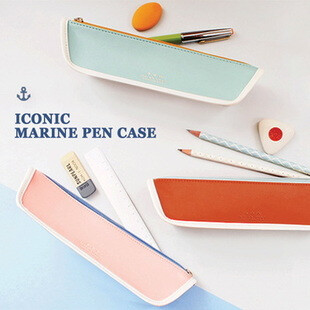 绝对韩国正品iconic复古简约笔袋文具袋学生用品MARINE PEN CASE