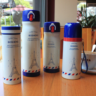 创意巴黎铁塔保温水壶 真空不锈钢保温杯