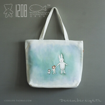 「LIFE」单肩帆布女式包手绘包跳舞的动物系列NO