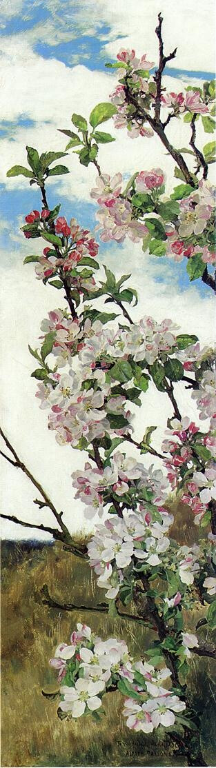 苹果花。 by Alfred William Parsons